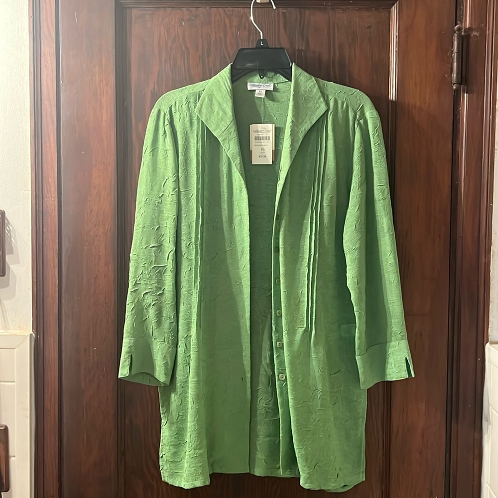Coldwater Creek blouse, sheer crinkle material, P/S